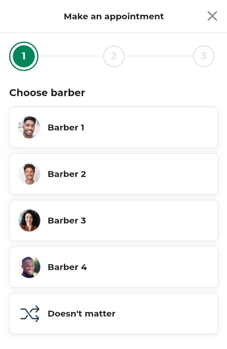 Knipklok appointment booking flow